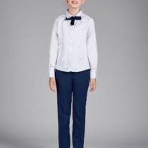 Блузка классическая со съемным галстуком, белая