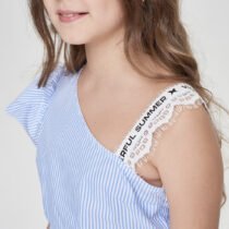 Շրջազգեստ ասիմետրիկ կապույտ գծերով