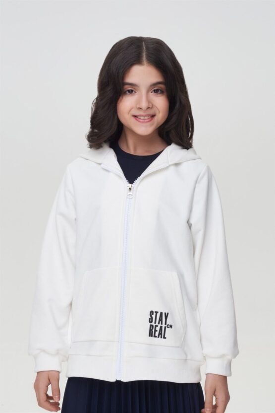 Куртка -бомбер из футера белый