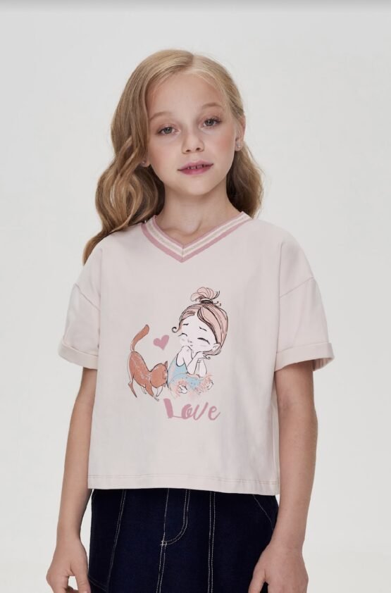 Джемпер-футболка с V-образной горловиной