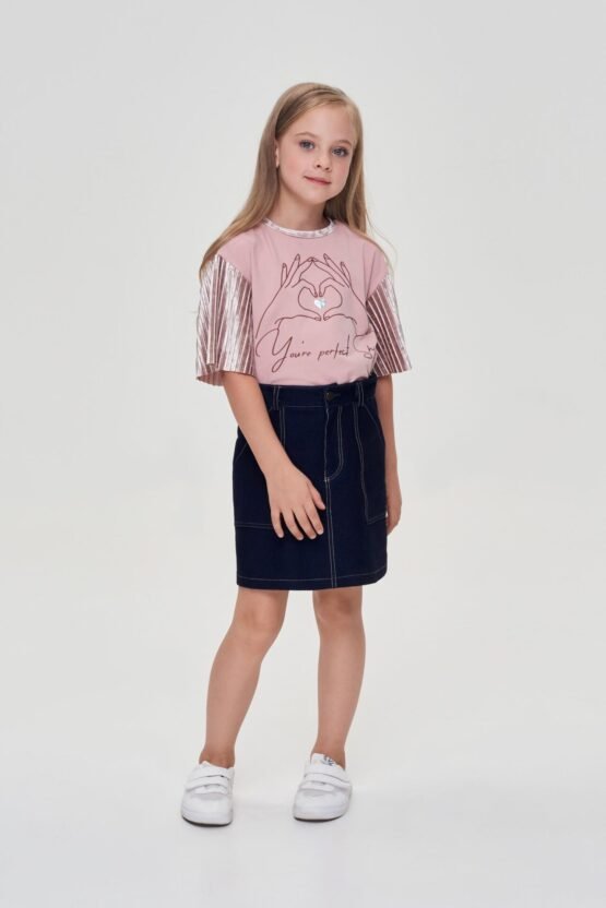 Юбка из трикотажа под деним