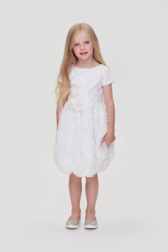 Платье нарядное с юбкой-баллон и бусинами