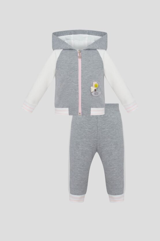 Костюм из футера с декором (куртка и брюки)