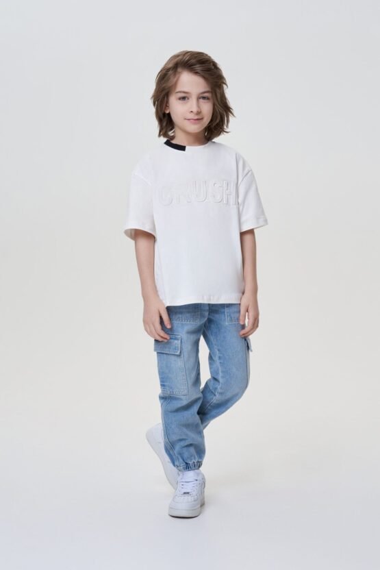 Брюки из вареного трикотажа под джинсу