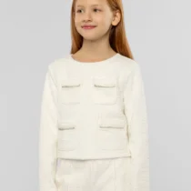 Տրիկոտաժե բաճկոն գրպաններով