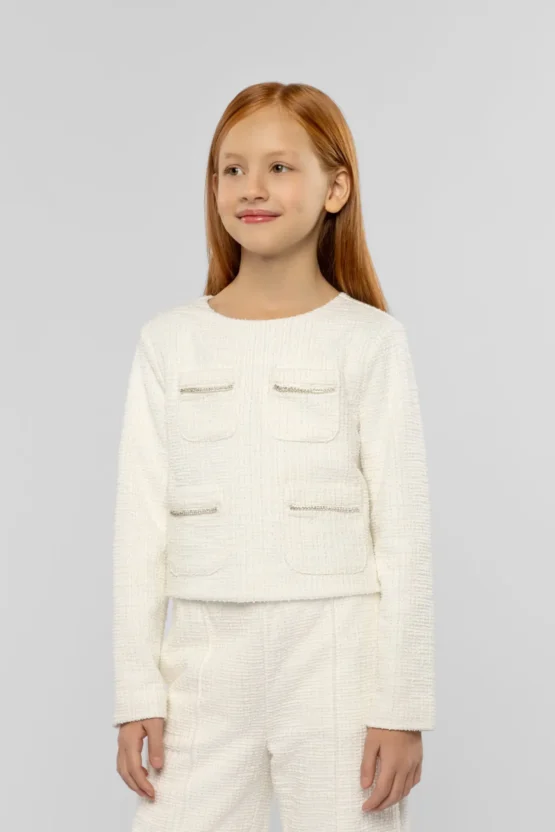 Տրիկոտաժե բաճկոն գրպաններով